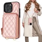 Capa tipo Carteira Tiracolo Bocasal para iPhone 16 Pro Max - Ouro Rosa