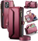 Capa tipo Carteira Tiracolo para iPhone 13 - Compatível com Strapurs (Vinho)