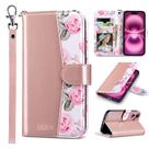 Capa tipo carteira ULAK para iPhone 16 com bloqueio RFID em ouro rosa de 6,1 polegadas