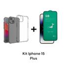 Capa Transparente Anti Impacto + Película 9D De Cerâmica Para Iphone 15 PLUS
