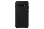 Capa Traseira de Couro Preta para Samsung Galaxy S10+