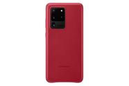 Capa Traseira de Couro Vermelha para Samsung Galaxy S20 Ultra