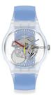 Capa unissex de 41 mm para relógio Swatch CLEARLY BLUE STRIPED