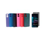 Capa Veludo + Película Privacidade Compatível Para Moto G24