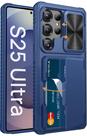 Capa Vihibii para Samsung Galaxy S25 Ultra com porta-cartões azul
