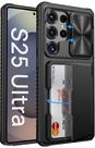 Capa Vihibii para Samsung Galaxy S25 Ultra com porta-cartões preta