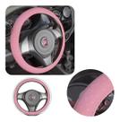 Capa Volante Carro 38cm Universal Oncinha Rosa Estrelado material sintético Feminina - Proteção e Estilo