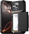 Capa VRS Design Damda Glide Pro para iPhone 16 Pro Max (2024) - Preta Fosca com Porta-Cartões