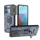 Capa Xiaomi Poco X6 5G com suporte à prova de choque, de camada dupla, azul