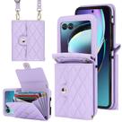 Capa YQODSZ para Motorola Moto Razr+ 2023 com Bloqueio RFID, Carteira para Moto Razr Plus com Porta Cartões, Couro PU, Suporte, Roxa