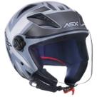 Capacete Aberto Asx City Air Kingdom Grafite Fosco Prata -