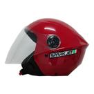 Capacete aberto c/viseira jet solid vermelho-56 Capacete aberto c/viseira jet solid vermelho-56