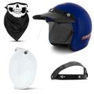Capacete Aberto Compact + Viseira Bubble e Bandana