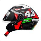 Capacete Aberto Fw3 Open Vermelho Verde 43 Com Óculos Fumê Capacete Aberto Fw3 Open Vermelho Verde 43 Com Óculos Fumê
