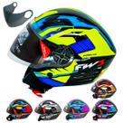 Capacete Aberto Fw3 X Open Up Fox Várias Cores Tamanhos 56 58 60 Viseira Cristal + Viseira Fumê