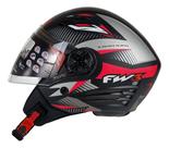 Capacete Aberto FW3 X Open Up Rapid Com óculos Interno Cor:Preto Fosco com RosaTamanho:60 Capacete Aberto FW3 X Open Up Rapid Com óculos Interno Cor:Preto Fosco com RosaTamanho:60