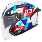 Capacete Aberto MT Cosmo SV Sergio Garcia 2024 Branco e Azul Brilhante Tamanho:56 Capacete Aberto MT Cosmo SV Sergio Garcia 2024 Branco e Azul Brilhante Tamanho:56