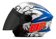 Capacete Aberto New Liberty 3 Gp 88 Azul Com Viseira Fumê Capacete Aberto New Liberty 3 Gp 88 Azul Com Viseira Fumê