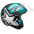 Capacete Aberto Peels Freeway 1st Preto Verde Agua Brilhante