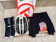 Capacete absolute ciclismo prime g + bermuda g + par de meia oggi g