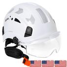 Capacete Aolamegs Construction aprovado pela OSHA com viseira branca Capacete Aolamegs Construction aprovado pela OSHA com viseira branca