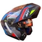 Capacete Articulado Mt Atom 2 SV Bast A2 Cinza Azul Fosco