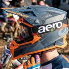 Capacete Asw Motocross R1 MIPS Prisma Cinza Escuro Laranja -