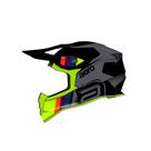 Capacete Asw Motocross R3 Sync Chumbo Preto Amarelo Fluo -