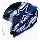 Capacete ASX City Air Pilot Preto Brilho / Branco / Vermelho 58 / M