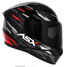 Capacete ASX City Arrow Brilho Preto Grafite/ Vermelho