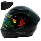 Capacete asx city solid brilho preto/grafite com viseira fumê