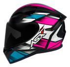 Capacete asx city start gloss black/turq/pink 56