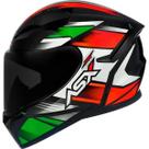 Capacete Asx City Start Preto Brilhante Com Vermelho Verde Esportivo Moto