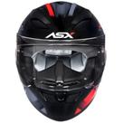 Capacete asx city start preto brilho vermelho/cinza 56/s