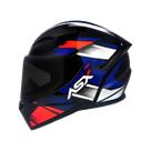 Capacete Asx City Start Preto Brilho Vermelho E Azul Capacete Asx City Start Preto Brilho Vermelho E Azul