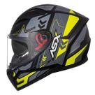 Capacete Asx City Sv Diagon Preto Fosco Cinza Amarelo Com Oculos Interno