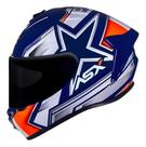 Capacete ASX Draken Pilot Branco Azul e Laranja Capacete ASX Draken Pilot Branco Azul e Laranja