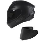 Capacete ASX Draken Solid Preto Fosco Mais Viseira Fumê