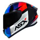 Capacete Asx Draken Striker Preto / Azul / Vermelho Capacete Asx Draken Striker Preto / Azul / Vermelho