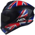 Capacete ASX Draken UK Inglaterra - Preto/Azul Fosco
