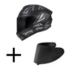 Capacete ASX Draken UK Preto e Cinza Fosco Mais Viseira Fumê Capacete ASX Draken UK Preto e Cinza Fosco Mais Viseira Fumê