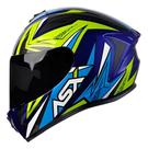 Capacete Asx Draken Vector Brilho Azul/Amarelo/Cinza