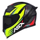 Capacete Asx Eagle Racing Attacker Preto Brilhante Grafite Amarelo Esportivo Moto Com Aerofolio