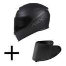 Capacete ASX Eagle Solid Preto Fosco Mais Viseira Fumê