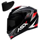 Capacete asx eagle street brilho preto/grafite/branco com viseira fumê