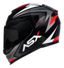 Capacete ASX Eagle Street Brilho Preto Grafite Branco Tamanho 58M