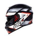 Capacete Asx Eagle Sv Fast Preto Brilho Cinza E Vermelho Com Óculos Interno