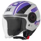 Capacete Axxis Metro S Duo A8 Branco E Roxo Aberto