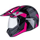 Capacete Bieffe 3 Sport Hills Cinza Rosa Brilho Moto Pala