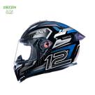 Capacete bieffe b-12 misano pto/gra t-58